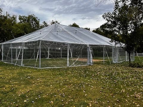 Clear-top tent with clear sidewalls