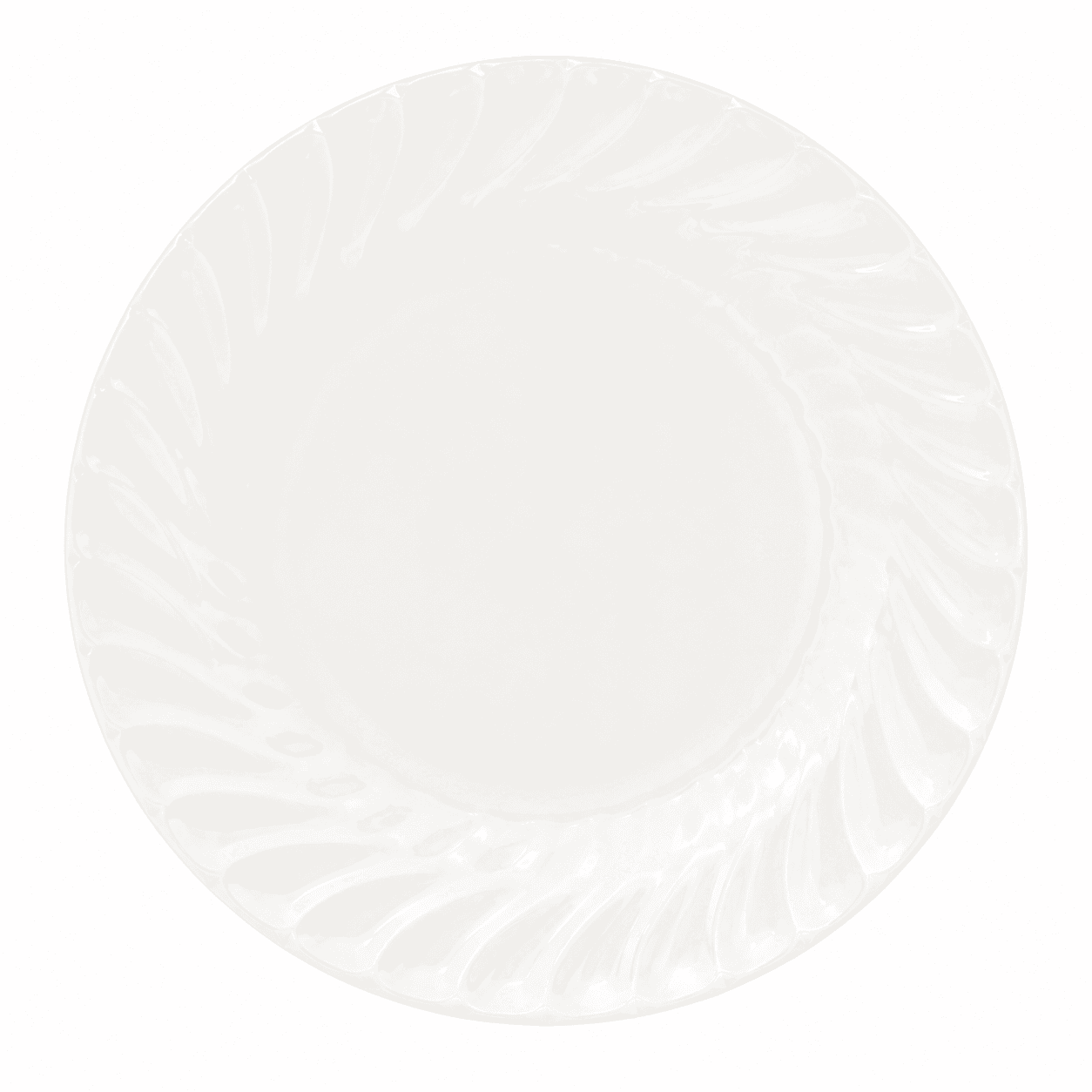 White Salad/Dessert Plate with Swirl